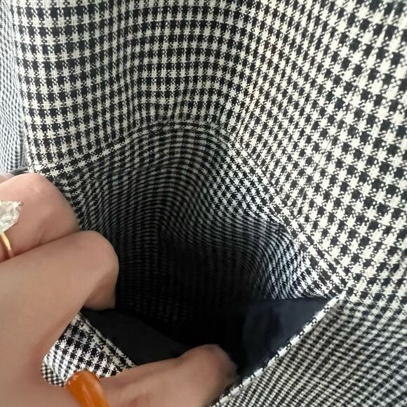 Adolfo Studio Womens  Notch Lapel Single Breasted  Checked Gray Blazer Size 10 - Picture 3 of 10